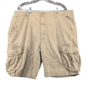 Arizona Mens Cargo Shorts Tan Size 40 Flex Classic Fit Pockets